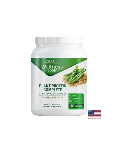 Растителен грахов протеин изолат с вкус на Ванилия | Plant Protein Complete | Life Extension, 450 гр прах