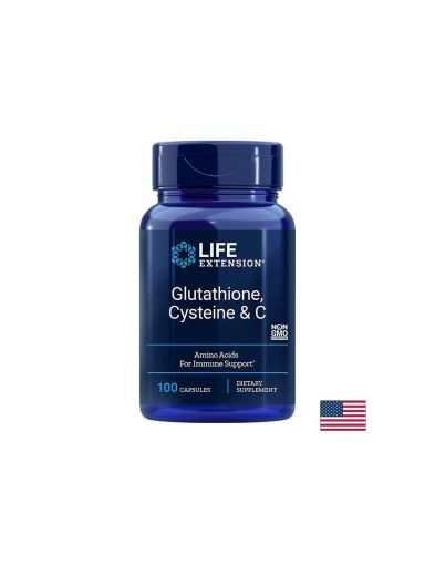 Глутатион, Цистеин + Витамин С | Glutathione, Cysteine, C | Life Extension, 100 V капс.