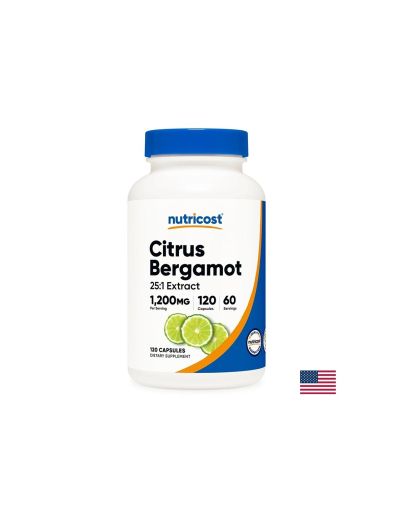 Бергамот (екстракт от плод) 600 мг | Citrus Bergamot | Nutricost, 120 капс.