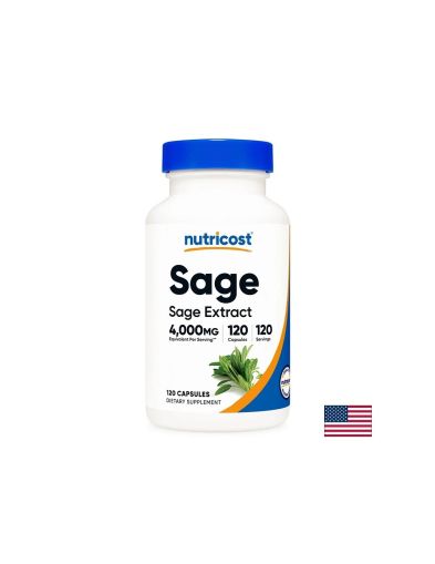 Салвия екстракт (градински чай) 400 мг | Sage Extract | Nutricost , 120 капс.