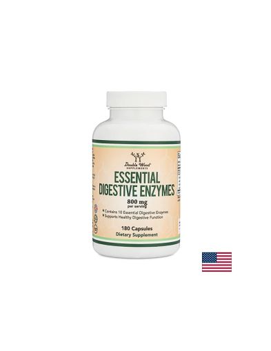 Храносмилателни ензими | Essential digestive enzymes  | Double Wood, 180 капс.