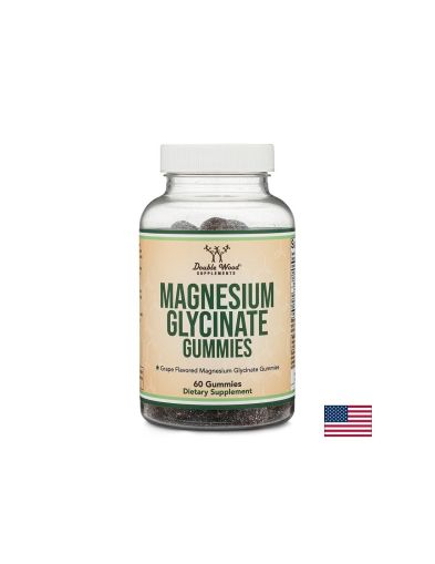 Магнезий Бисглицинат Гъми 60 мг | Magnesium Bisglycinate Gummies | Double Wood, 60 желирани табл.