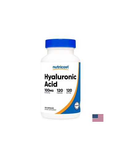 Хиалуронова киселина 100 мг | Hyaluronic Acid | Nutricost, 120 капс.