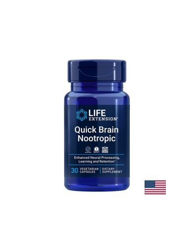 За силна памет и коцентрация | Quick Brain Nootropic | Life Extension, 30 капс.