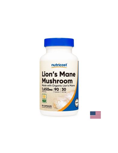 Лъвска грива 550 мг | Lions Mane (MWO) | Nutricost, 90 капс.