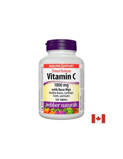 Витамин Ц 1000 mg + Шипка с удължено освобождаване | Vitamin C | Webber naturals, 150 табл.