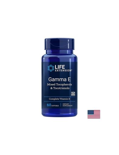 Витамин Е ( миксирани токофероли и токотриеноли ) | Gamma E Mixed Tocopherols & Tocotrienols | Life Extension, 60 софтгел