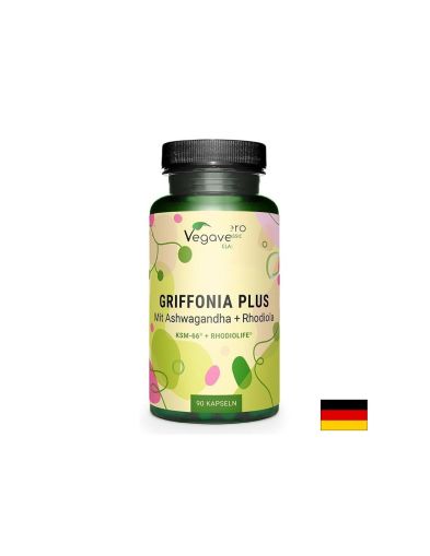 Грифония + ашваганда и златен корен | Griffonia Plus Mit Ashwagandha + Rhodiola | Vegavero, 90 капс.