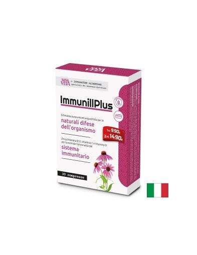 ИмунПлюс с ехинацея, витамин Ц, Б12, Д3 и цинк | Sanavita ImmunillPlus | Paladin Pharma, 30 табл.