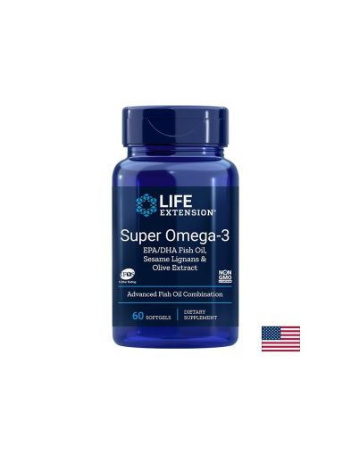 Супер Омега-3 (с лигнан от сусам и екстракт от маслина) | Super Omega-3 EPA/DHA| Life Extension, 60 драж.
