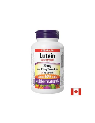 Лутеин 20 мг + Зеаксантин 3.5 мг | Lutein & Zeaxanthin | Webber Naturals, 45 драж.