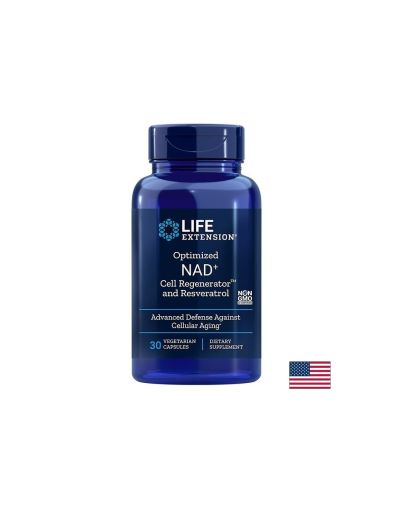 Никотинамид ( рибозид ) +  Ресвератрол, Кверцетин и Физетин | NAD+ Cell Regenerator + Resveratrol | Life Extension, 30 V капс.