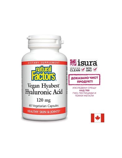 Хиалуронова киселина 120 мг | Hyaluronic Acid | Natural Factors, 60 капс.