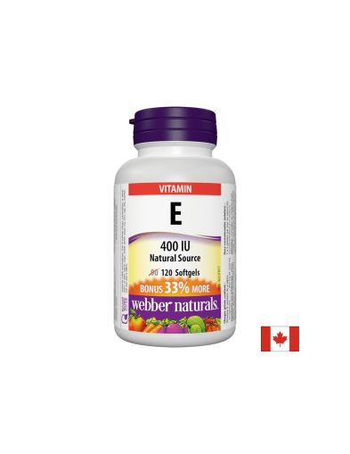 Витамин Е (d-алфа токоферил ацетат) 400 IU | Vitamin E | Webber Naturals, 120 драж.