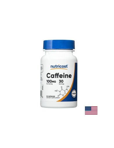 Кофеин 100 мг | Caffeine | Nutricost, 30 капс.