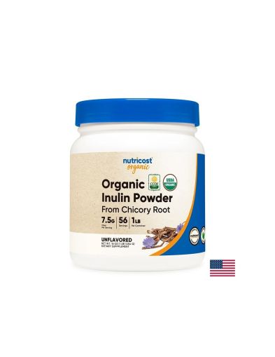 Инулин (органик) | Organic Inulin Powder | Nutricost, 454 гр. прах