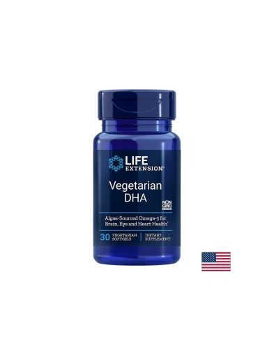 Растителна DHA | Vegetarian Sourced DHA | Life Extension, 30 софтгел капс.