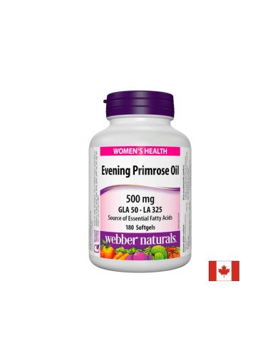 Вечерна иглика масло 500 мг | Ultra Evening Primrose | Webber Naturals, 180  драж.