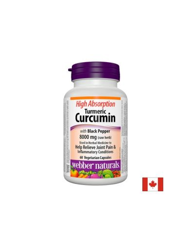 Куркума с черен пипер | Curmucin & Black Pepper | Webber Naturals, 60 капс.