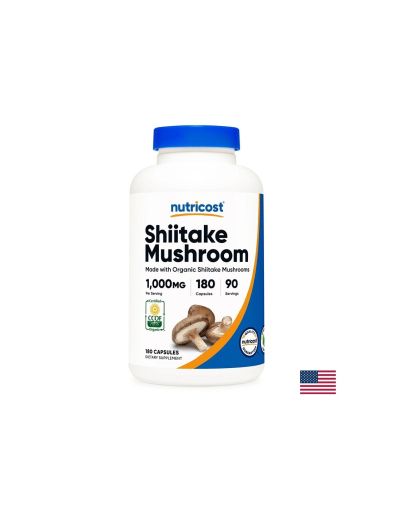 Шийтаке 500 мг | Shiitake Mushroom | Nutricost, 180 капс.