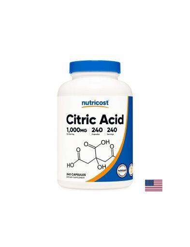 Лимонена киселина | Citric Acid  | Nutricost , 240 капс.