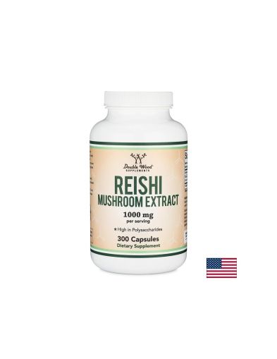 Рейши Екстракт 500 мг | Reishi Mushroom extract | Double Wood, 300 капс.