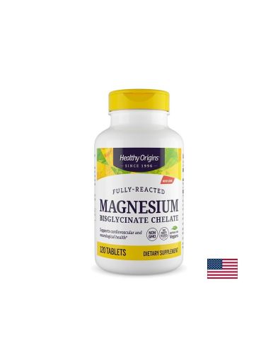 Магнезий бисглицинат TRAACS™100 мг | Magnesium Bisglycinate Chelate | Healthy Origins , 120 табл.