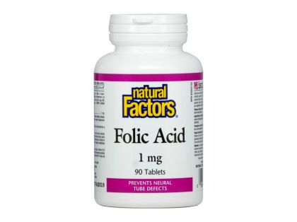 Витамин Б-9 | Фолиева киселина B-9 | Folic acid 1 mg | Natural Factors, 90 табл 