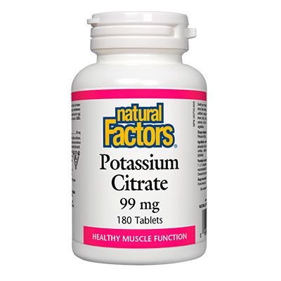 Калий цитрат 99 мг | Potassium Citrate | Natural Factors, 180 табл 