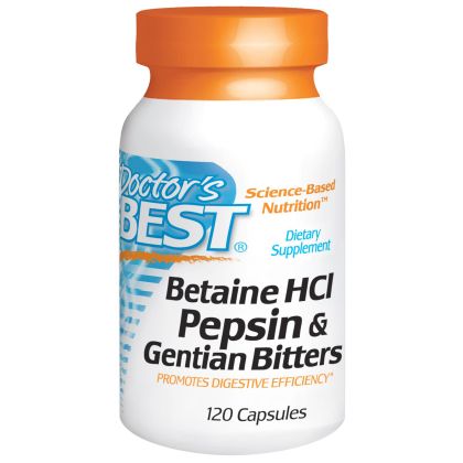 Бетаин с пепсин | Betaine HCL Pepsin and Gentian Bitters | Doctor's Best,120 капс