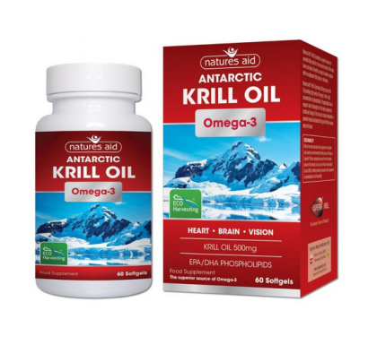 Масло от Крил 500 мг | Krill Oil | Nature's Aid, 60 капс