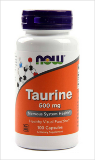 Таурин 500 мг | Taurine | Now foods, 100 капс