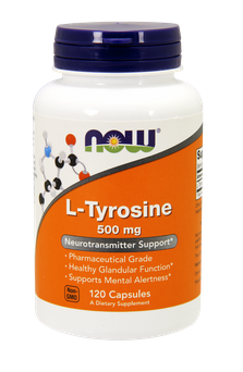 Л-Тирозин 500 мг | L-Tyrosine | Now Foods, 120 капс