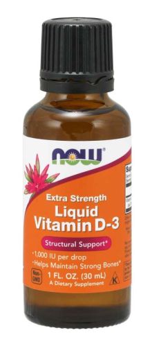 Течен витамин Д3 1000 IU, 1071 дози | Vitamin D3 | Extra strength  | Now Foods, 30 мл