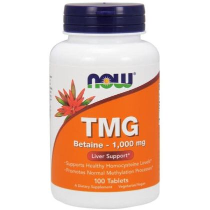 Триметилглицин 100 мг | TMG | Trimethylglycin | Now Foods, 100 табл 