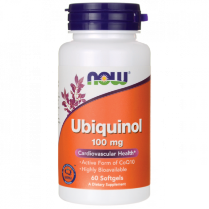 Убиквинол 100 мг  | Ubiquinol CoQH-CF | Now Foods, 60 дражета