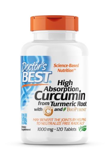 Куркумин с биоперин 1000 мг | Curcumin complex | Doctor's Best, 120 капс 