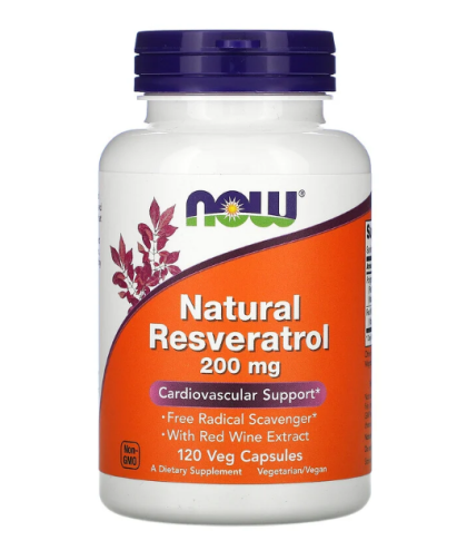 Натурален Ресвератрол 200 мг | Natural Resveratrol | Now Foods, 120 капс 