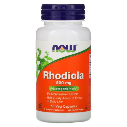 Родиола ( Златен Корен ) 500 мг | Rhodiola | Now Foods, 60 капсули 
