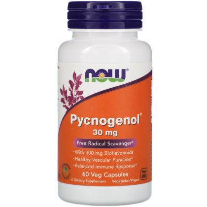 Пикногенол и биофлавоноиди 30 мг | Pycnogenol | Now Foods, 60 капсули