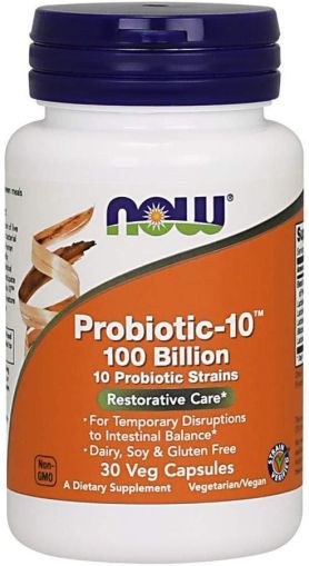 Пробиотик 100 милиарда | Probiotic-10 | Now Foods, 30 капс 