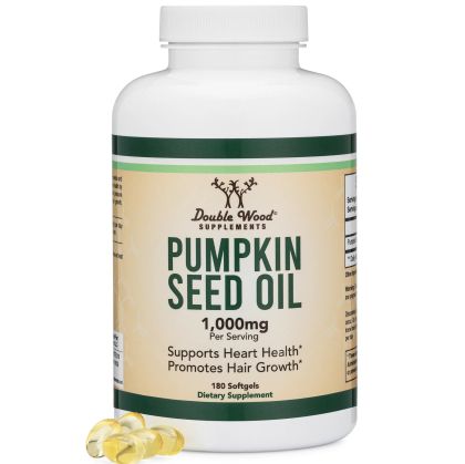 Maсло от тиквени семена 1000 мг | Pumpkin Seed Oil  | Double Wood, 180 капс. 