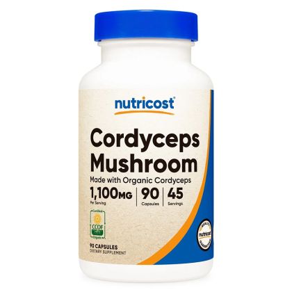 Кордицепс 550 мг | Cordyceps Mushroom Organic | Nutricost , 90 капс. 
