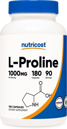 Л - Пролин 500 mg  | L-Proline | Nutricost , 180 капс. 