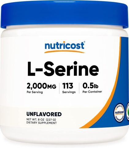 Л - Серин на прах 2000 мг  | L-Serine powder | Nutricost , 227 гр. 