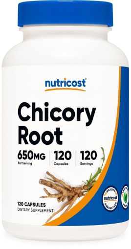 Цикория (корен) 650 мг | Chicory Root | Nutricost , 120 капс. 