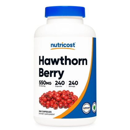 Глог ( плод ) 550 мг | Hawthorn Berry | Nutricost, 240 капс. 