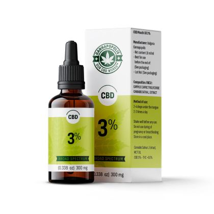 CBD конопено масло 3 % Канабидиол  | CBD Oil Full spectrum 3 % | Cannapopolis, 10 мл 