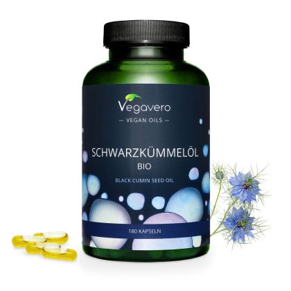 Черен кимион масло от семена Органик |  Black Cumin Seed Oil | VegaVero, 180 капс. 