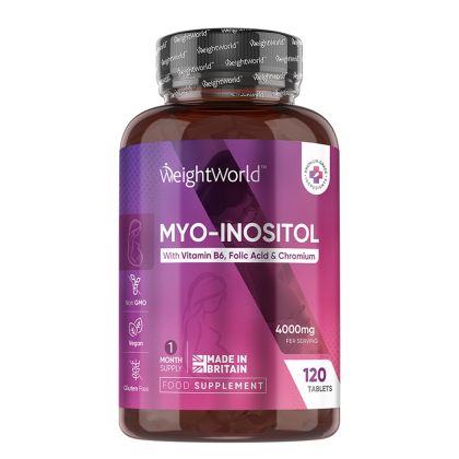 Мио-инозитол с фолиева киселина, витамин В6 и хром | Myo-Inositol | Weight World , 120 табл. 